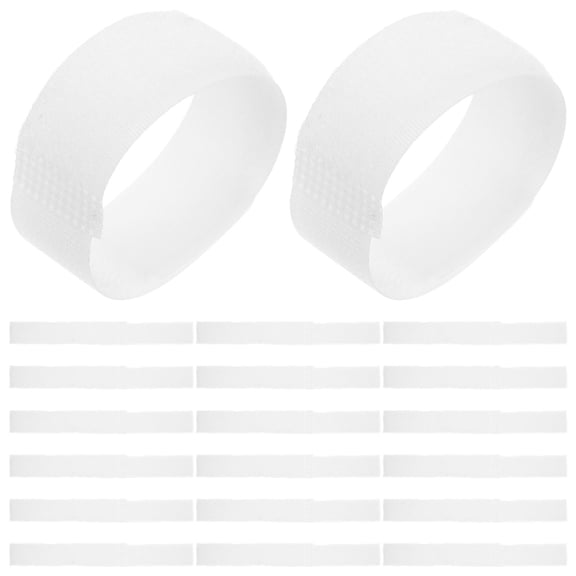 Toyandona 20pcs Pet Paw Cover Fasteners Dog Shoe Fastening Strap For Daily Walks Cats White