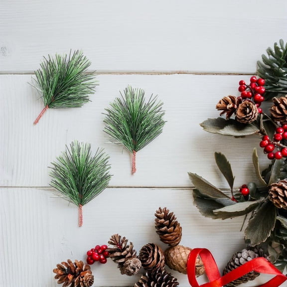 Toyandona Christmas Tree Ornament Pine Picks PVC Green for Decoration Use