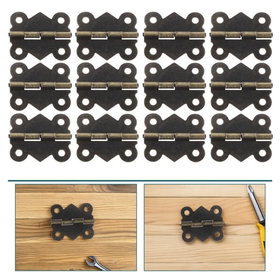 Toyandona 24Pcs Olive Green Vintage Decorative Hinges for Wooden Cabinets Jewelry Boxes