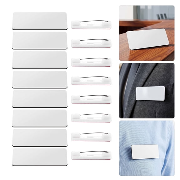Toyandona 24 Sets Multi-Color Blank Work Badges with Pin Back for Sublimation, Office, and Event Use