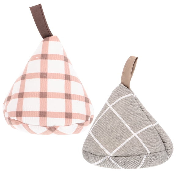 Toyandona 2Pcs Heat Insulated Pot Lid Knob Sleeve Covers Assorted Colors Cotton Kitchen Accessory