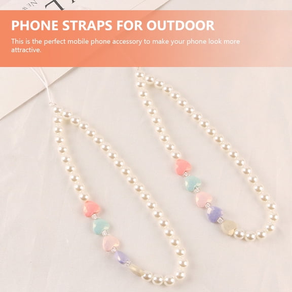 Toyandona 2Pcs Phone Lanyard with Beaded Rope Easy Attachment for Phone Case Accessory
