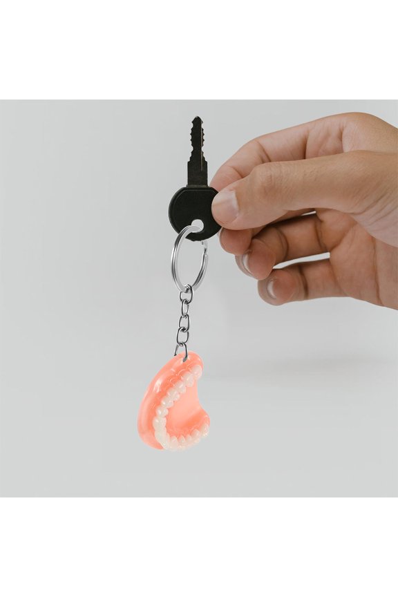 2Pcs Creative Resin Tooth Keychains Multi Color Car Key Chain Decorations