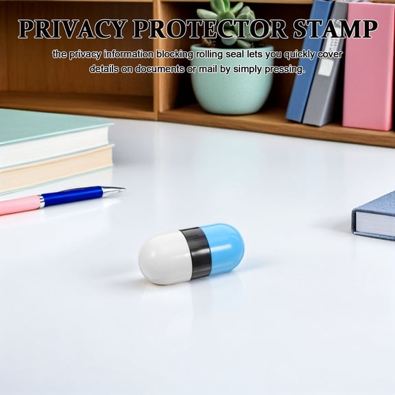 Toyandona 2Pcs Dual Head Privacy Protection Roller Stamp Blue for Mailing Label Confidentiality