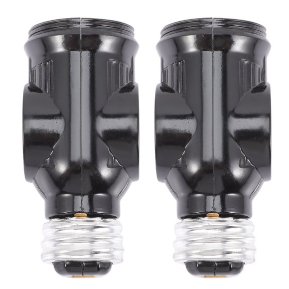 Toyandona 2Pcs E26 Light Socket Outlet Plug Converter Light Yellow Simple Installation for Home Lighting