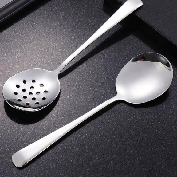 Toyandona 2Pcs Cooking Utensils Slotted Spoons Stainless Steel Modern Kitchen Essentials Home Use