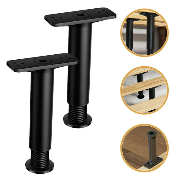 Toyandona 2Pcs Lightweight Adjustable Black Bed Frame Support Legs Easy Installation