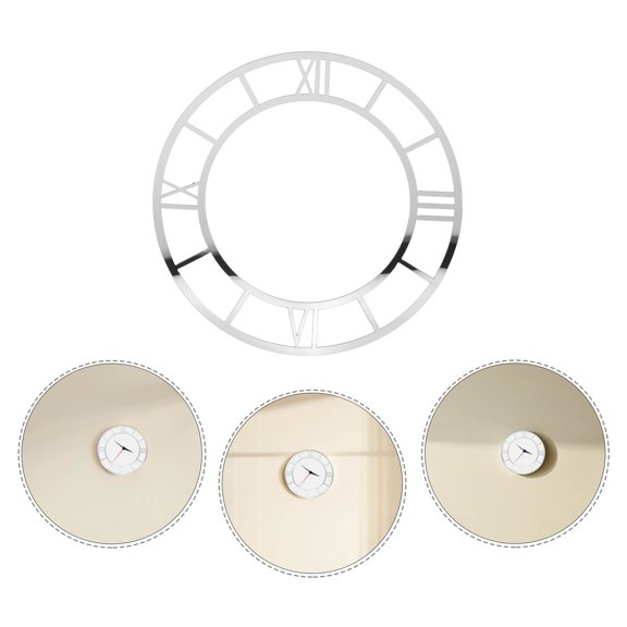 Toyandona 2-Pack Plated Acrylic Clock Face Stickers with Mirror for Modern Stylish Wall Decoration