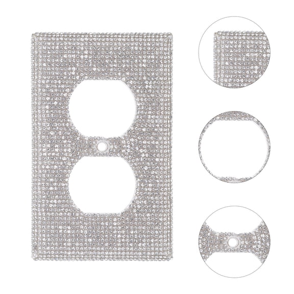 Toyandona 2Pcs Plated Silver Decorative Electric Socket Covers Elegant Outlet Faceplates for Modern Rooms