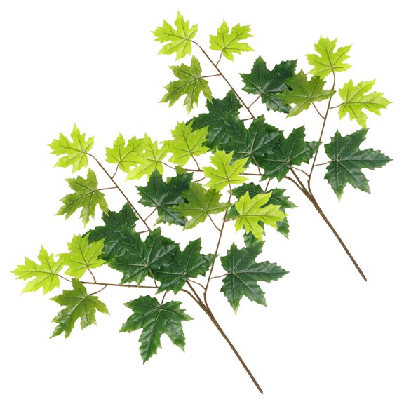 Toyandona Tpe Artificial Green Leaves Realistic Touch for Indoor Decoration 2Pcs