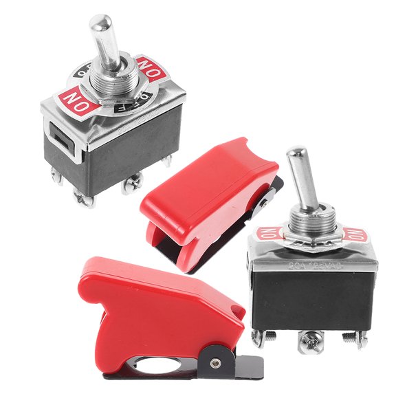 Toyandona 2Pcs Toggle Switch for Auto Car with Bakelite Material and Safety Cover