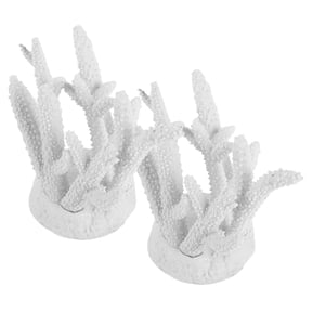Toyandona 2Pcs White Artificial Coral Reef Decoration Durable PVC Fish Tank Landscaping Accessory