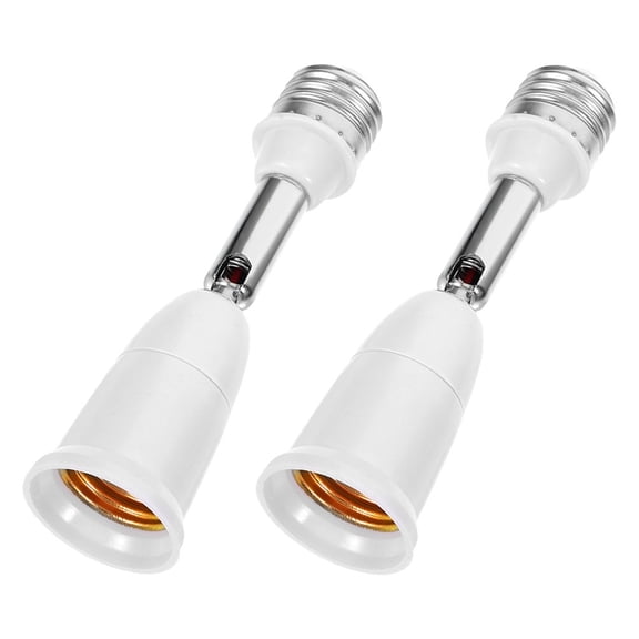 Toyandona 2-Pack Adjustable E27 Lamp Socket Adapter, White ABS Material, Compatible with Standard Light Bulbs