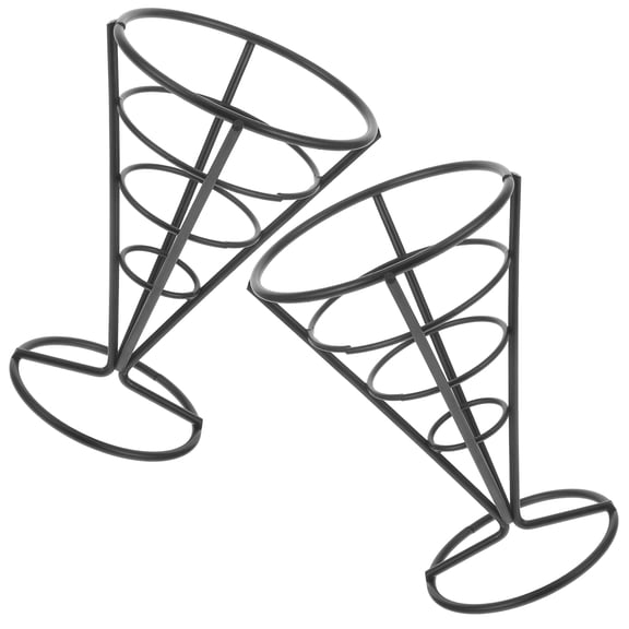 Toyandona Appetizer Serving Basket Black Stainless Steel for Appetizers 2Pcs