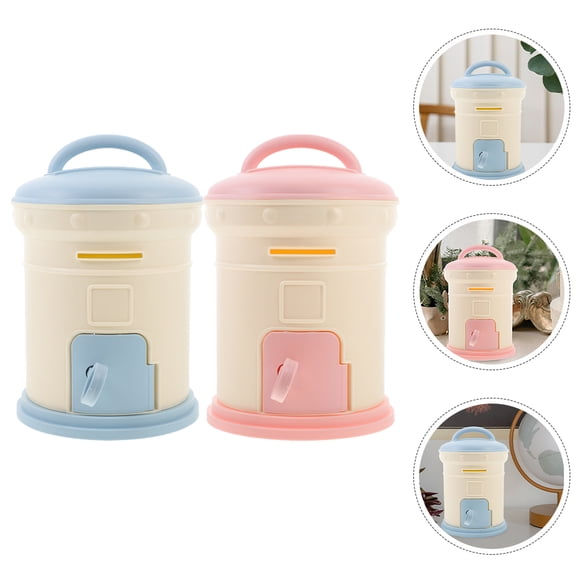 Toyandona 2-Pack Kids Safe Money Bank ABS Savings Box for Childrens Room Decor and Home Use