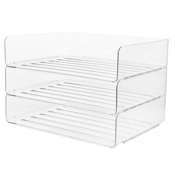 Toyandona Clear Pet 3 Tier Desk Organizer Stackable for Office Documents