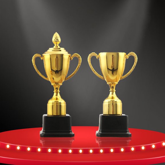 Toyandona 3Pcs Winner Trophy in Golden Color Suitable for School Games and Recognition Awards
