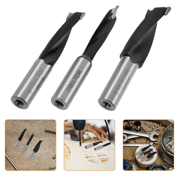 Toyandona 3-Piece Carpenter Woodworking Drill Bit Set with Friction-Reducing Black Coating for Precision Drilling