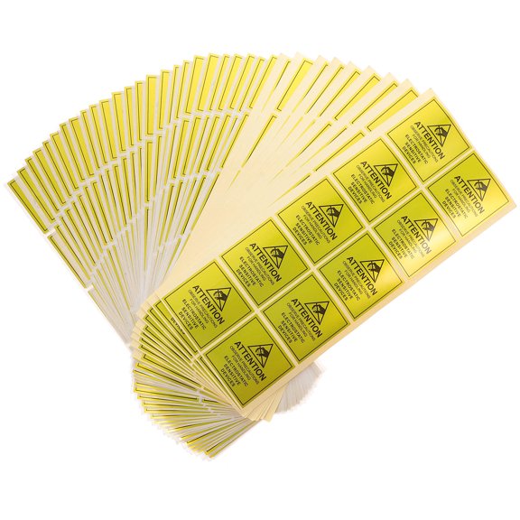 Toyandona Safety Warning Stickers Yellow Paper Durable and Reliable 450Pcs