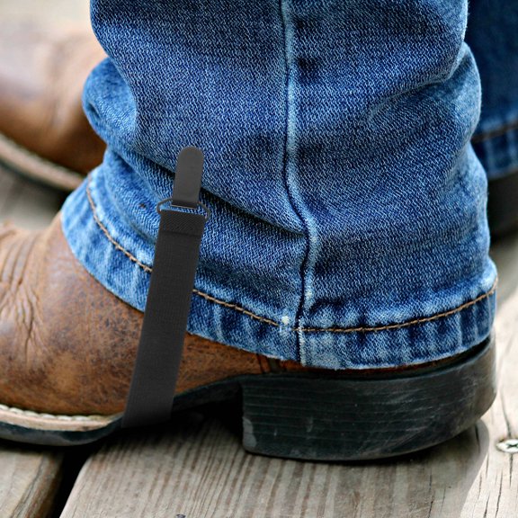 Toyandona 4Pcs Adjustable Cowboy Boot Straps for Preventing Pant Legs Riding Up during Outdoor Work