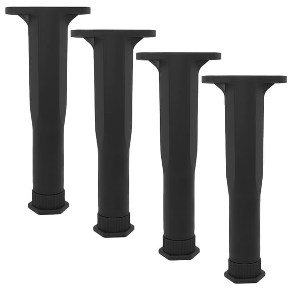 Toyandona 4Pcs Black Adjustable Bed Frame Legs Replacement with T Shaped PP Material Support