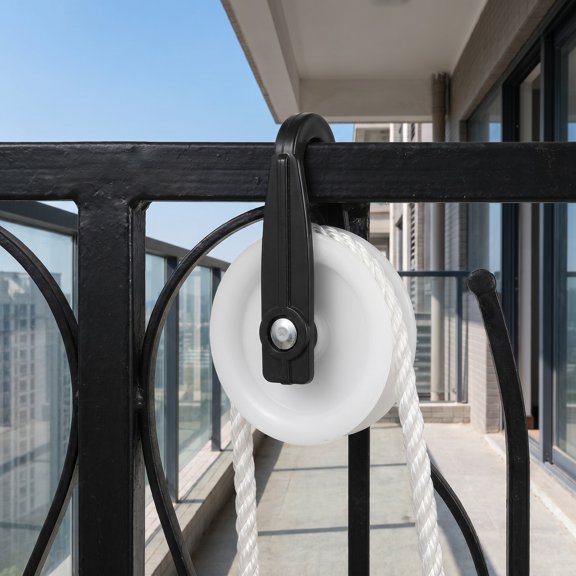 Toyandona 4Pcs Outdoor Clothesline Pulley Wheel with Smooth Nylon Design for Easy Rope Movement