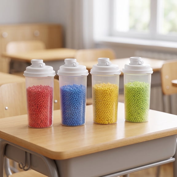 Toyandona 4Pcs Plastic Bead Storage Buckets with Lid Clear Large Capacity Containers for Home Craft Organization