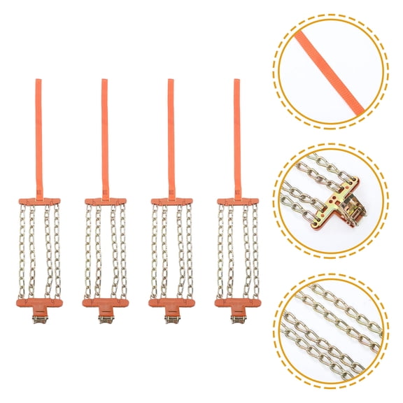 Toyandona 4Pcs Practical Anti Skid Truck Wheel Chains for Car Tires in Assorted Colors