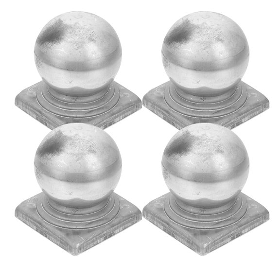Toyandona 4Pcs Silver Iron Post Caps for Fence Guardrail Railing Replacement Covers