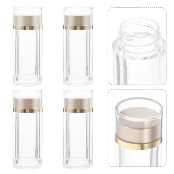 Toyandona 4Pcs Small Plastic Bottles with Lids Leakproof Dual Cap for Home Use Transparent Storage
