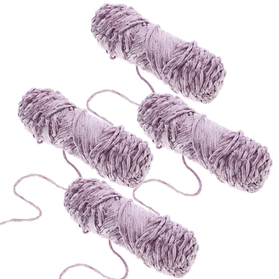 Toyandona 4pcs Rotes Samtgarn Chenille Wools for Knitting Lavender Wool for Handicraft Enthusiasts