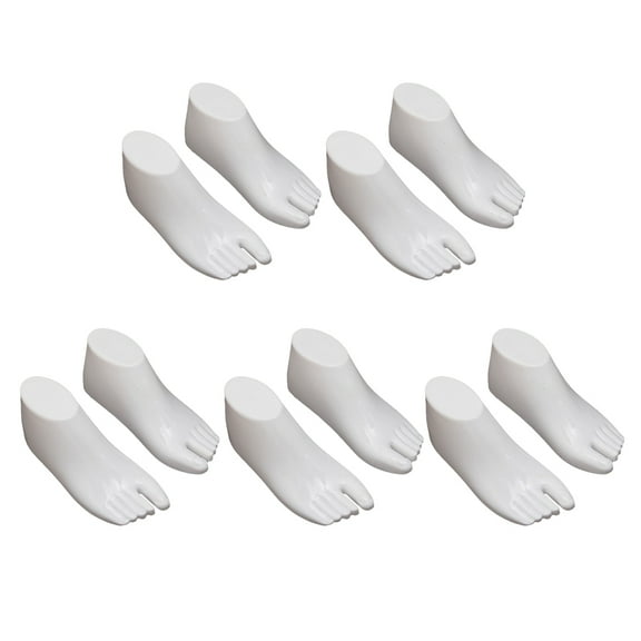 Toyandona Display Shoe Model Shoe Supports White PVC 5 Pairs
