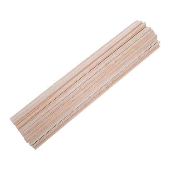 Toyandona 50Pcs Khaki Balsa Wood Sticks Lightweight Unfinished Wooden Dowel Rods for DIY Crafting Model Projects