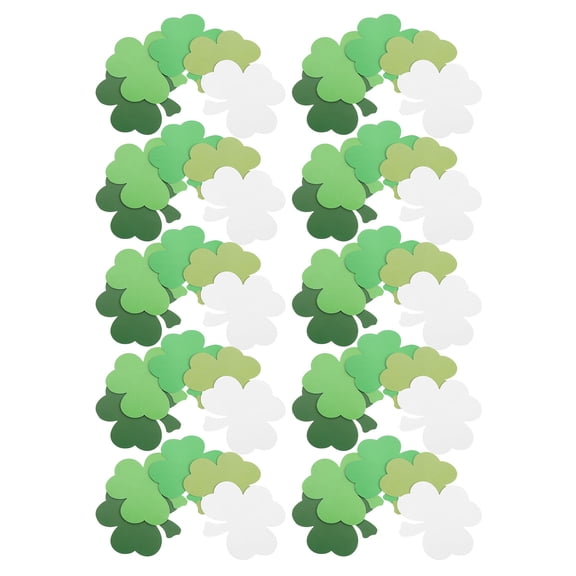 Toyandona 50Pcs Handcrafted Clover Shape Cards Assorted Color Festive Shamrock Paper Notes for St Patricks Day