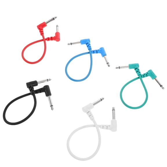 Toyandona 5Pcs Copper Wire Patch Cables Metal Assorted Color Signal Transmission for Pedalboard