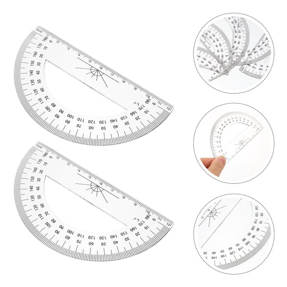 Toyandona 5Pcs Lightweight Plastic Protractors with Smooth Surface for Easy Carry and Use