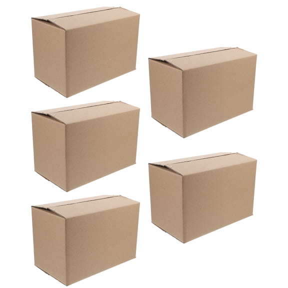 Toyandona 5Pcs Paper Shipping Boxes Khaki Mailing Boxes for Shipping with Sturdy Construction