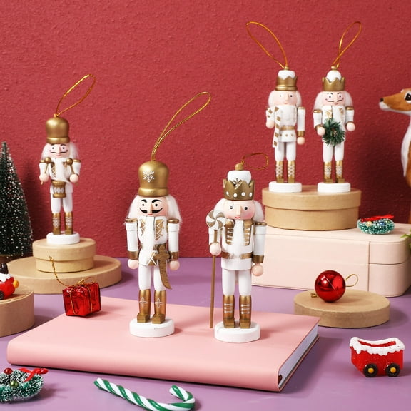 Toyandona Charming Crafted Nutcracker Ornaments for Home and Office Table 5Pcs