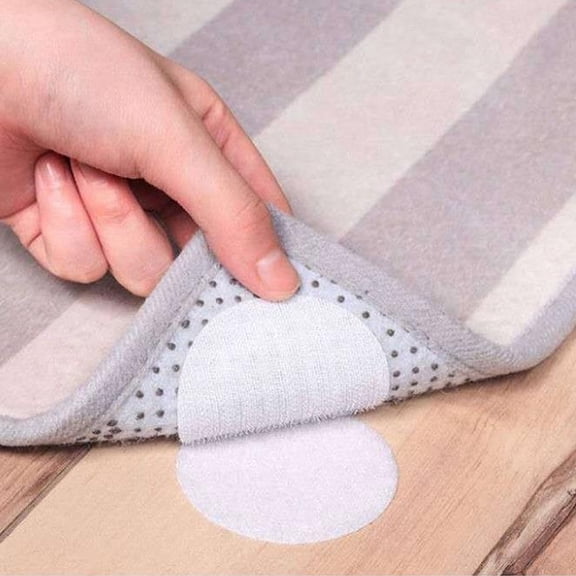 Toyandona 5Sets White Removable Floor Mat Grippers Soft PVC Rug Fixers for Hotel Bedroom and Office