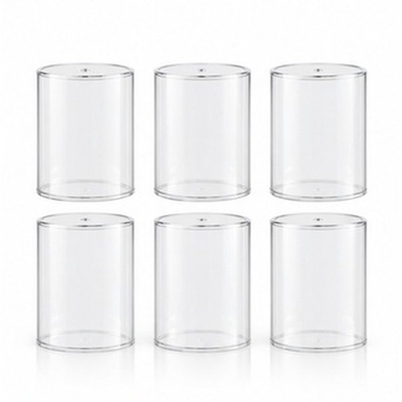 Toyandona 6Pcs Round Transparent Model Display Storage Box Durable Figurine Collection Case for Home Use