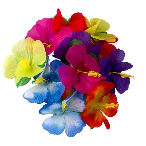 Toyandona 72Pcs Hawaii Fake Flower Simulation Flower Ornament for Tropical Party Decoration