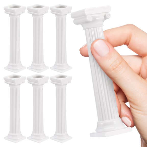 Toyandona 8 Pcs Roman Column Cake Supports For Tiered Cake Support White Party Planners