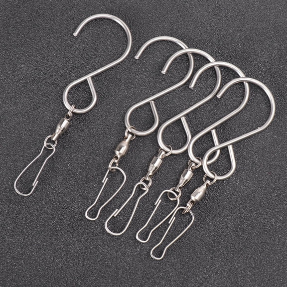 Toyandona 8Pcs Lightweight Stainless Steel S Hooks 360 Degree Rotation for Wind Rotators and Displays