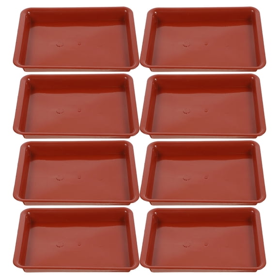 Toyandona 8Pcs Plastic Planter Tray Rectangular Flower Pot Saucer for Indoor Plant Drainage
