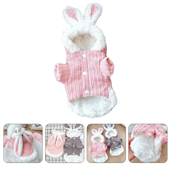 Toyandona Adorable Pet Sweater Pink Rabbit Style Hoodie 1Pcs