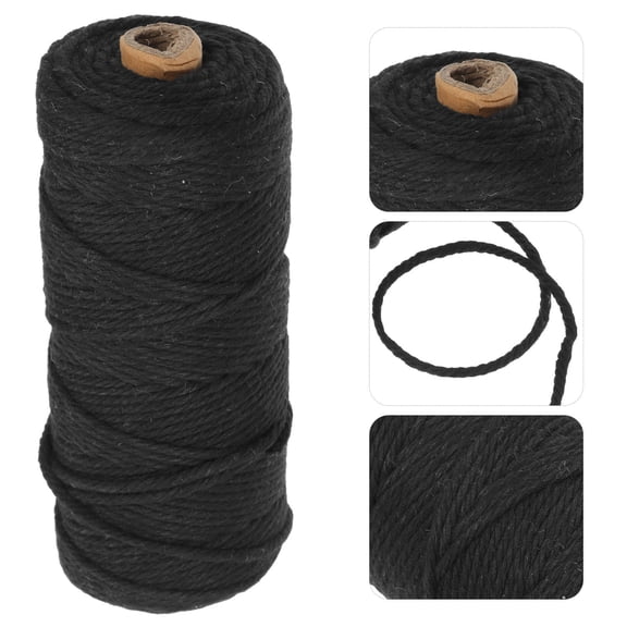 Toyandona Cotton Rope Black for Binding DIY Crafting Cooking Twine Trussing Kitchen Use