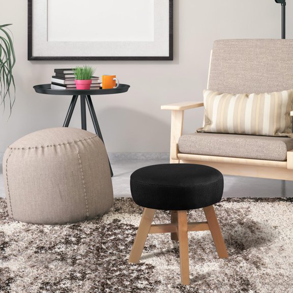 Toyandona Black Round Stool Cushion Cover with Three Layer Design for Secure Fit