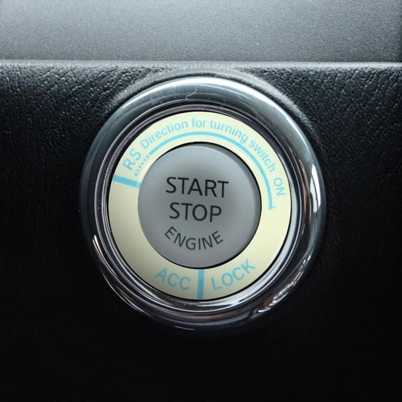 Toyandona Ignition Switch Decoration Ring Blue Luminous Trim for Car Easy Install Adhesive Material
