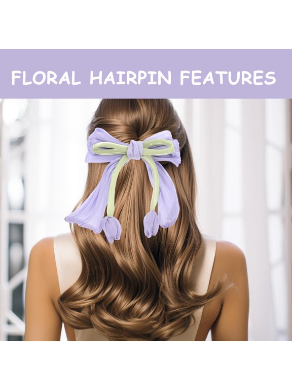 Elegant Bow Hair Clips for Women, Multi Polyester Side Styling Accessories, Perfect for Wedding, Party, Photography - 1 Set