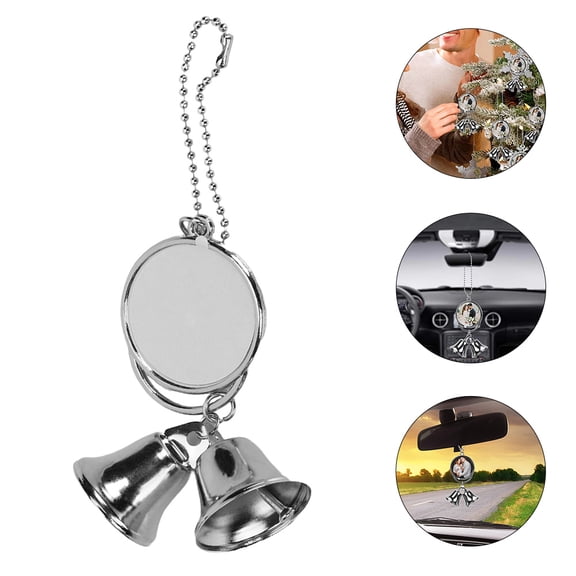 Toyandona Car Interior Pendants Silver Aluminum Bell Pendant 1Pcs
